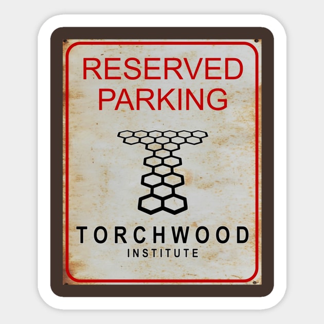 Reserved Parking Torchwood Institute Sticker by Starbase79